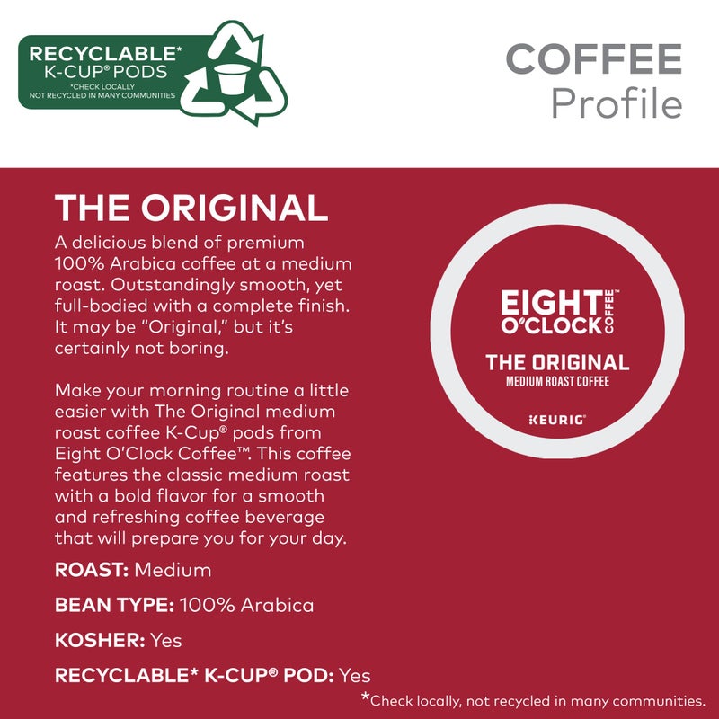Eight O'Clock Coffee The Original, Single-Serve Keurig K-Cup Pods, Medium Roast Coffee Pods, 96 Count - Image 4